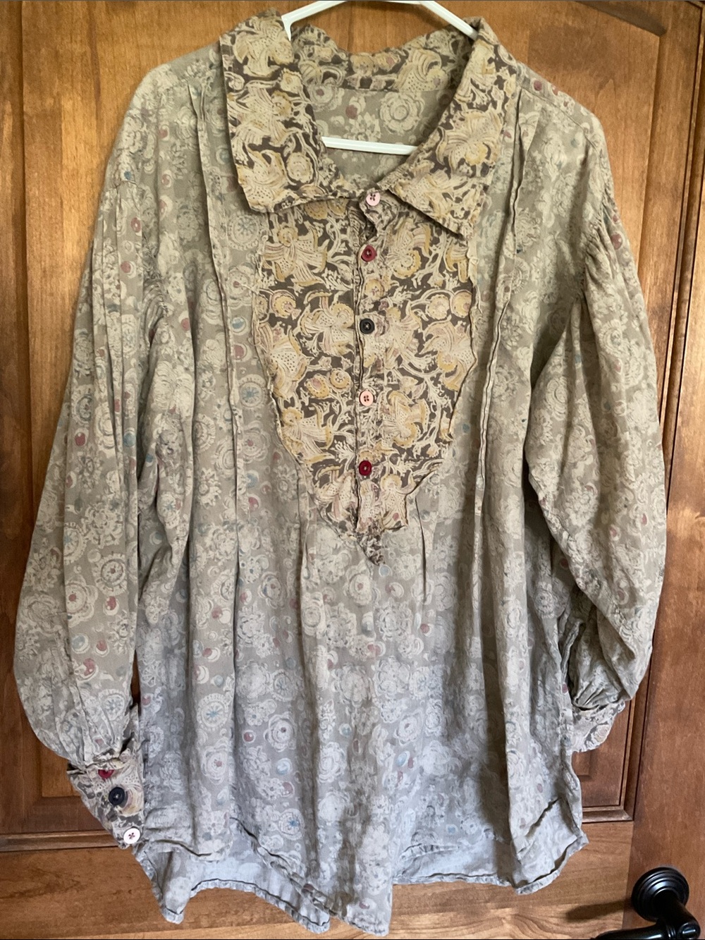 Magnolia Pearl Love Tora Shirt Mini Dress Floral Print Cotton Vintage O|S 278542 - Picture 6 of 9